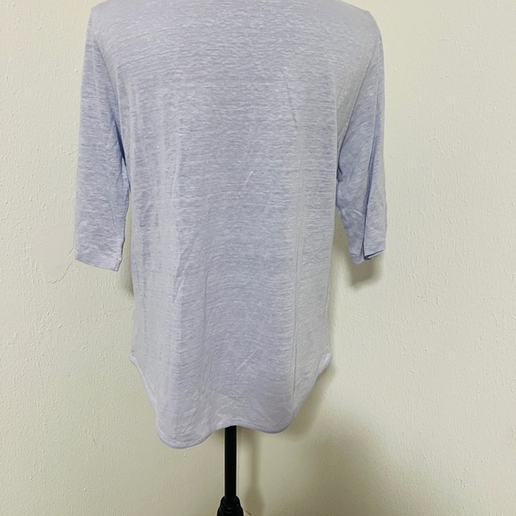Wrap London Women’s Size 10 100% Linen 3/4 Sleeve Lilac V-Neck Everyday EUC - Picture 5 of 8